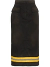 Calvin Klein 205w39nyc High-waist Reflective Stripe Midi Skirt In Black