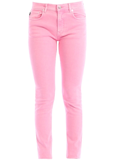 Balenciaga V Waist Stretch Denim Skinny Jeans In Pink