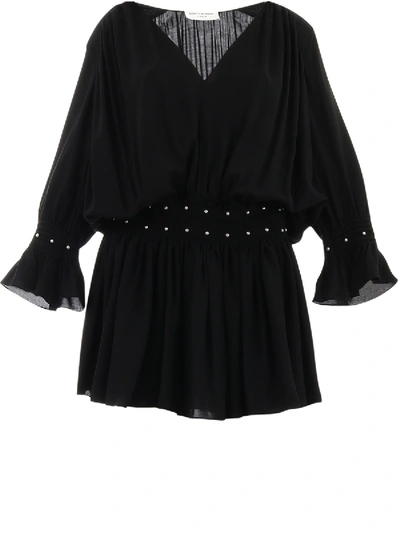 Saint Laurent Dress With Studs In Black