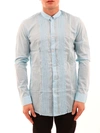 BALMAIN BLUE SHIRT WITH SMALL COLLAR,553968