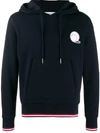 THOM BROWNE BASEBALL HOODIE BLUE,7893004