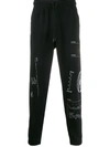 Marcelo Burlon County Of Milan Men's Abstract Fleece Sweatpants In Black