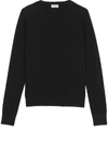 Saint Laurent Black Cashmere Sweater With Logo Patch