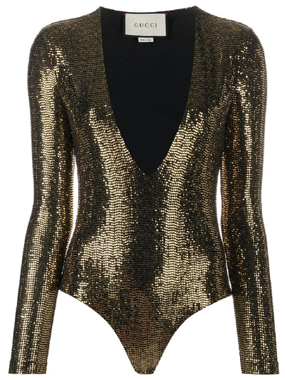 Gucci Chain-mail-effect Body In Gold