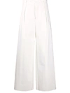 Bottega Veneta High-waisted Wide-leg Trousers In White