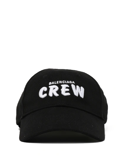 Balenciaga Crew Baseball Cap In Black