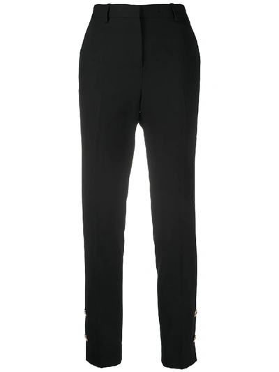 Versace Cropped Straight-leg Trousers In Black