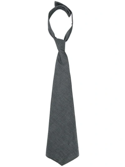 Brunello Cucinelli Wide Cotton Tie In Grey