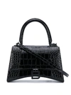 Balenciaga Mini Hourglass Handbag In Black