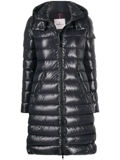 Moncler Moka Quilted Coat In Blue