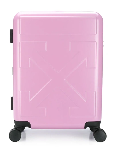 Off-white Quote Carry-on Case In Pink