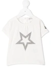 MONCLER METALLIC EMBROIDERED STAR T-SHIRT