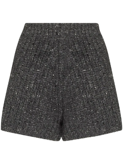 Alanui Fancy Ribbed Bermuda Shorts In Grey