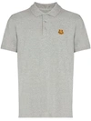 Kenzo Tiger Crest Polo Shirt In Grey