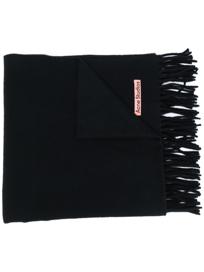 Acne Studios Canada New Fringed Scarf In Black