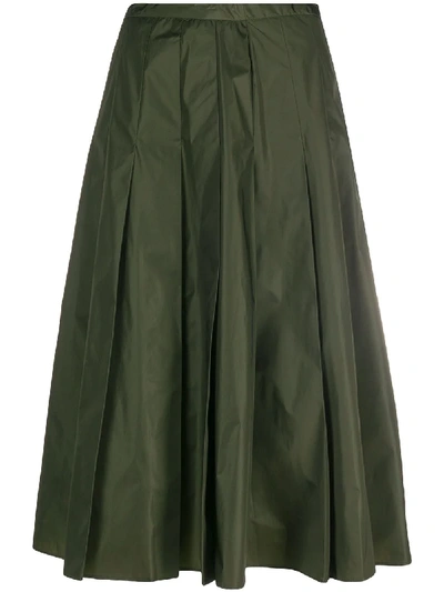 Moncler Pleated Mid-length Skirt In Green