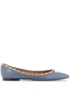 VALENTINO GARAVANI ROCKSTUD POINTED BALLERINA SHOES