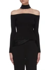 Simkhai Lila Off-the-shoulder Jersey Turtleneck Sweater In Black
