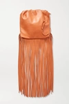 BOTTEGA VENETA THE FRINGE POUCH GATHERED LEATHER SHOULDER BAG