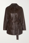BRUNELLO CUCINELLI BELTED LEATHER SHIRT