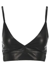 Helmut Lang Black Leather Bra Tank Top In Black
