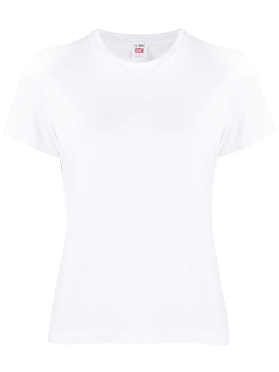 Re/done Plain Crew-neck T-shirt In White