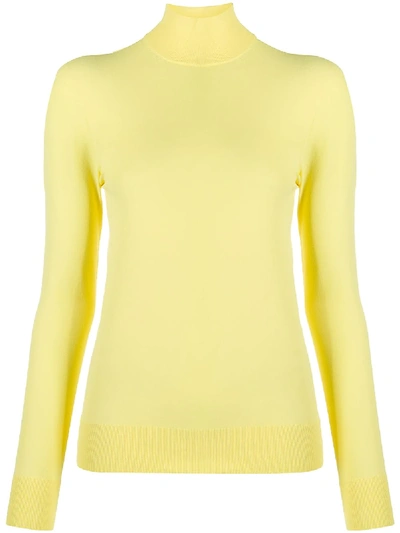 Bottega Veneta Funnel Neck Knit Jumper In Yellow