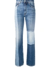 GIVENCHY HIGH-RISE STRAIGHT-LEG PATCHWORK JEANS