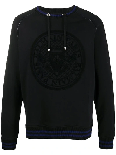 Balmain Drawstring Sweatshirt In Black
