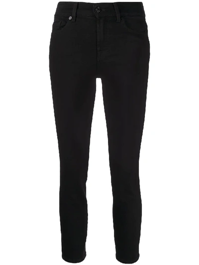 7 For All Mankind Gwenevere High-waist Cropped Skinny Jeans In Black