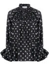 LANVIN PRINTED FRILL SLEEVE BLOUSE