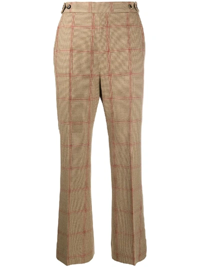 Marni Cropped Check Trousers In Beige