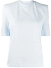 Attico Bella T-shirt With Padded Shoulders In Light Blue