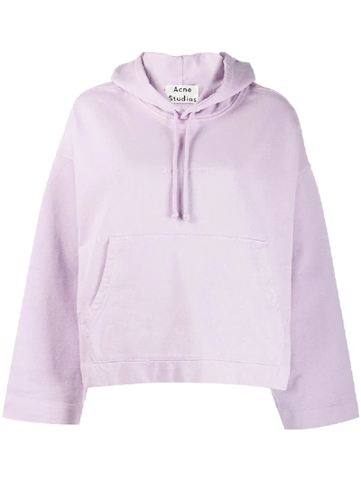 Acne Studios Embossed Logo Cropped Sweatshirt In Purple