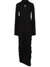 RICK OWENS DRAPED WRAP FRONT MAXI DRESS