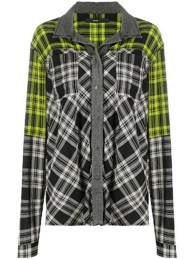 Diesel Check Long-sleeve Shirt In Green