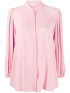 Alexander Mcqueen Draped-sleeve Collarless Blouse In Pink