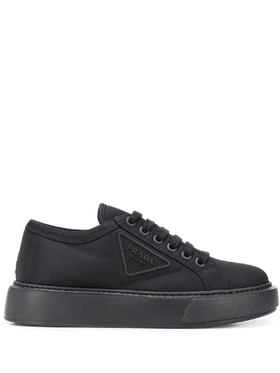 Prada Platform-sole Low-top Trainers In Schwarz