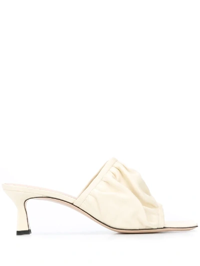 Wandler Kitten Heel Mules In Nude