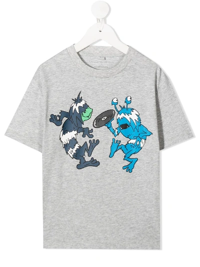 Stella Mccartney Kids' Dancing Monster Print T-shirt In Grey