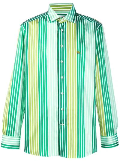 Etro Stripe Print Shirt In Green