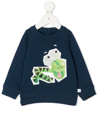 Stella Mccartney Babies' Snake Print Sweatshirt In Blue
