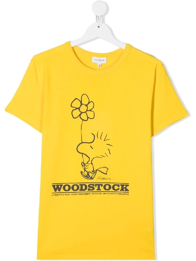 Little Marc Jacobs Teen Logo Print T-shirt In Yellow