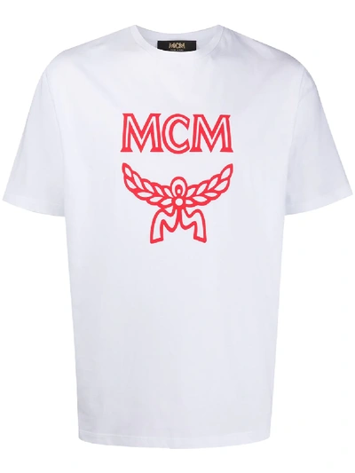 Mcm Cotton Crew-neck T-shirt In White,red