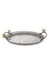 Michael Aram Butterfly Ginkgo Oval Tray In Silver/ Gold/ Black