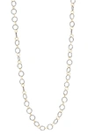ARMENTA OLD WORLD CIRCLE LINK SILVER & 18K GOLD CHAIN LONG NECKLACE,2244