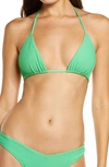 Frankies Bikinis Tia Rib Bikini Top In Jade