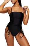 TOPSHOP RUCHED ONE-PIECE SWIMSUIT,03N12SBLK