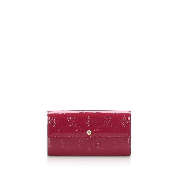 Pre-Owned Louis Vuitton Vernis Sarah Wallet In Red | ModeSens