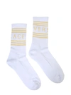 VERSACE WHITE COTTON SOCKS,FADA623E-A3A6-6A25-F367-E56CBA7EADA5